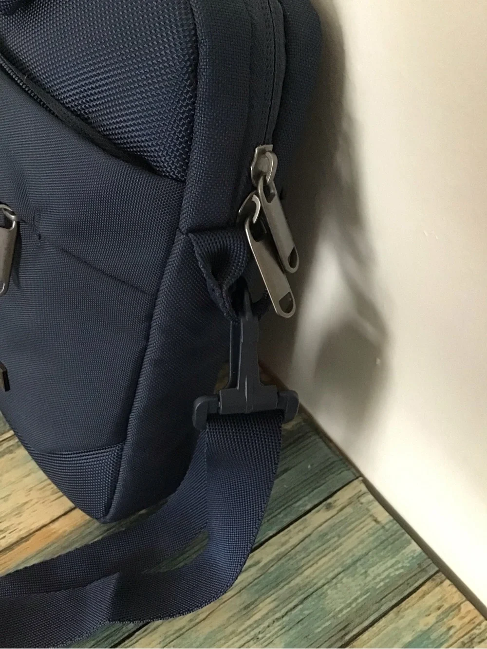 Navy Laptop Messenger Bag with Padded Strap